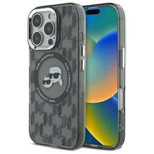 Чохол Karl Lagerfeld IML Monogram Karl &amp; Choupette Head для iPhone 16 Pro Max Black with MagSafe (KLHMP16XHMCKMHK)