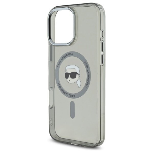  Чохол Karl Lagerfeld IML Metal Karl Head для iPhone 16 Pro Black with MagSafe (KLHMP16LHLSKIK)