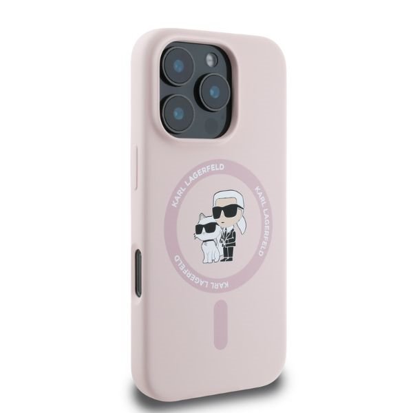  Чохол Karl Lagerfeld Silicone Karl amp; Choupette Ring для iPhone 16 Pro Max Pink with MagSafe (KLHMP16XSCMKCRHP)
