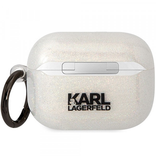  Чехол Karl Lagerfeld Gliter Karl  Choupette для AirPods 2 Transparent (KLAP2HNKCTGT)