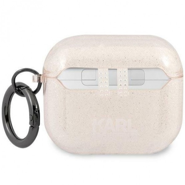  Чехол Karl Lagerfeld Glitter Karls Head для AirPods 3 Gold (KLA3UKHGD)