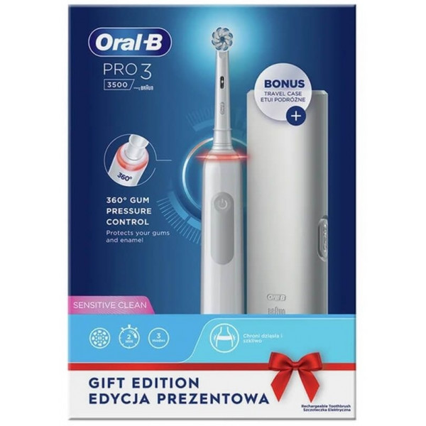  Електрична зубна щітка BRAUN Oral-B PRO3 3500 D5055133X WT Gift Edition