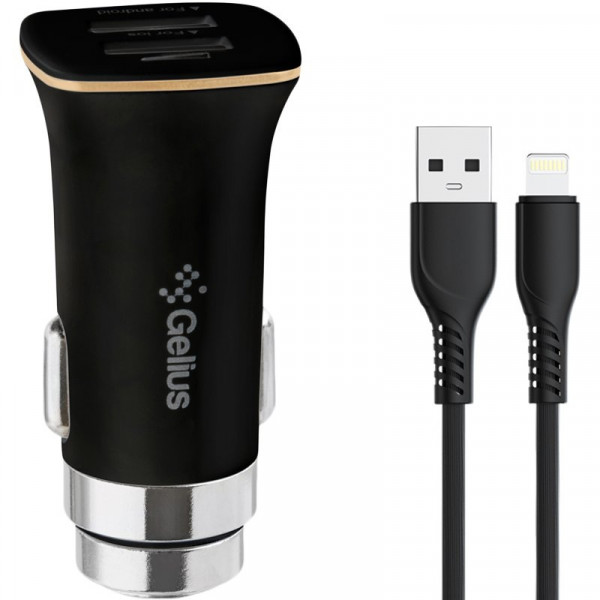  Автомобільний зарядний пристрій Gelius Apollo 2USB 31A 15W+Lightning
