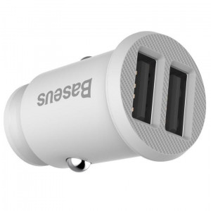  Автомобільний зарядний пристрій Baseus Grain 31A 2USB White