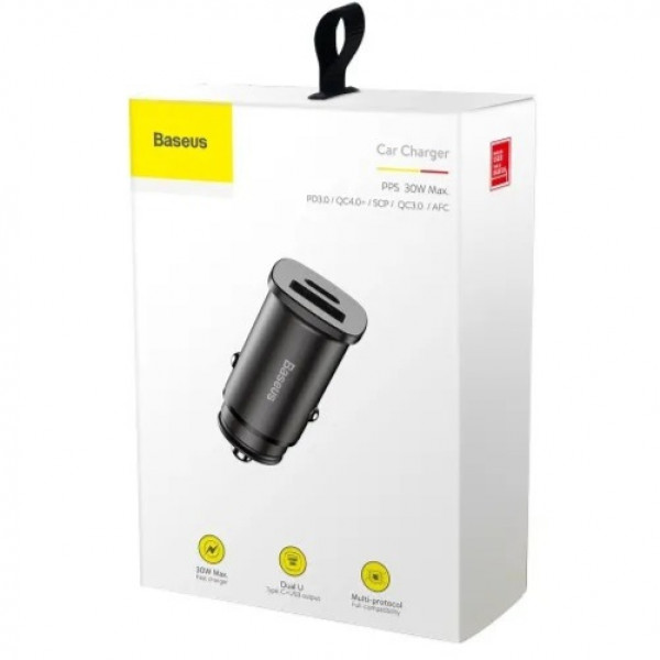  Автомобильное зарядное устройство Baseus Square Metal PPS 30W USB+Type-C