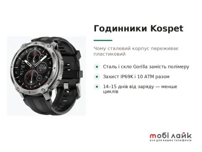 Годинники Kospet: чому сталевий корпус переживає пластиковий