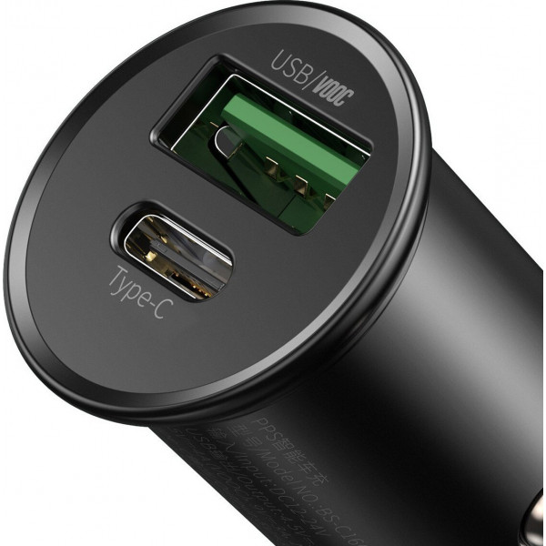  Автомобильное зарядное устройство Baseus Circular Metal PPS 30W USB