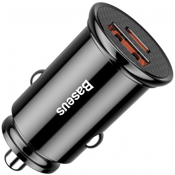  Зарядний пристрій Baseus Circular Plastic PD30 QC 40+30W USB+Type-C Black