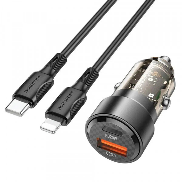  Автомобільний зарядний пристрій Borofone BZ20 USB+USB-C 38W