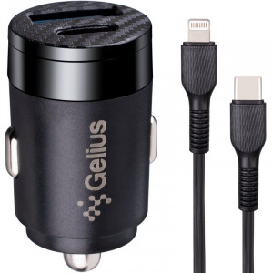  Автомобільний зарядний пристрій Gelius Inch Twix USB+Type-c 30W+Type-c/Lightning