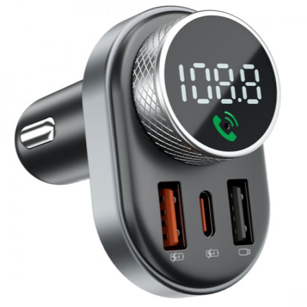  Автомобильное зарядное устройство Proove FM Launcher Sound Link 30W (PD+QC30) Type-C+USB Black