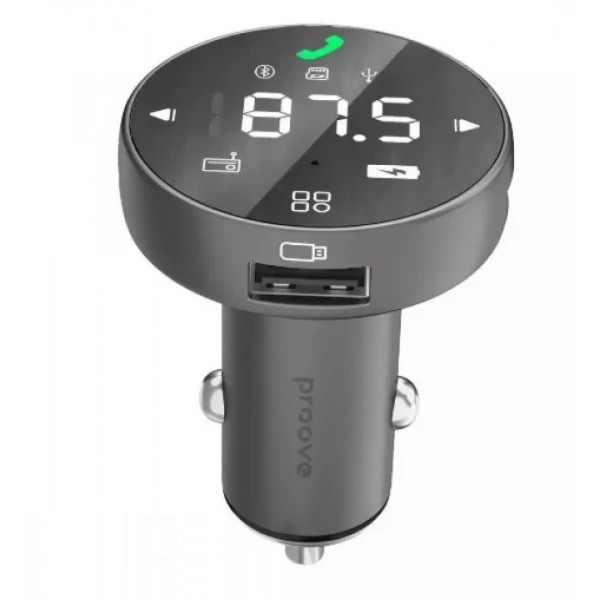  Автомобильное зарядное устройство Proove FM Launcher Sound Sync 30W (PD+QC30) Type-C+USB (FMSS30110003)