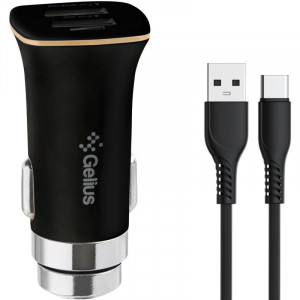  Автомобільний зарядний пристрій Gelius Apollo 2USB 31A 15W+Type-c