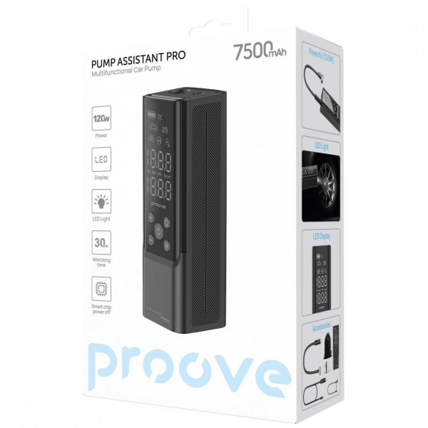  Автомобільний насос Proove Pump Assistant Pro 120W 7500mAh Black (PPAP80010901)