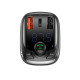  Автомобільний зарядний FM Модулятор Baseus T-Typed S-13 Bluetooth MP3 Car Charger (CCTM-B01) Black
