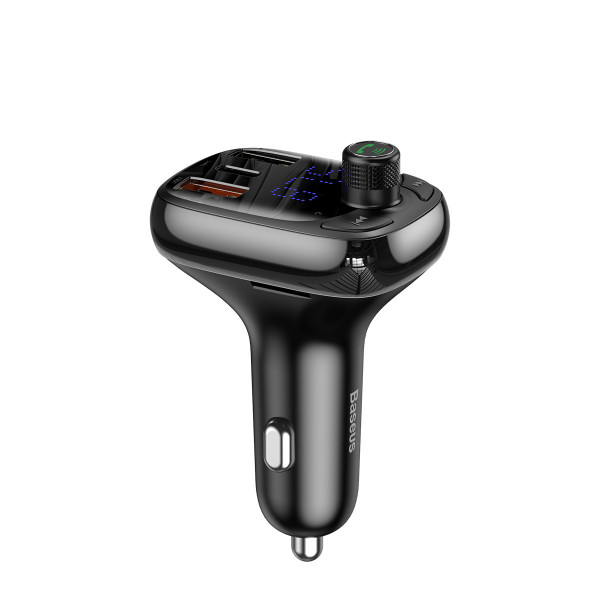  Автомобільний зарядний FM Модулятор Baseus T-Typed S-13 Bluetooth MP3 Car Charger (CCTM-B01) Black