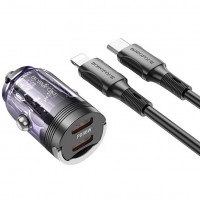 Автомобільний зарядний пристрій Borofone BZ29A PD/QC 36W Type-C/Lighttning Purple