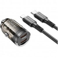 Автомобильное зарядное устройство Borofone BZ29B PD36W + Type-C to Lightning Transparent