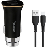 Автомобільний зарядний пристрій Gelius Apollo 2USB 3.1A 15W+Type-c