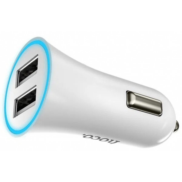  Автомобільний зарядний пристрій Hoco UC-204 24 A White