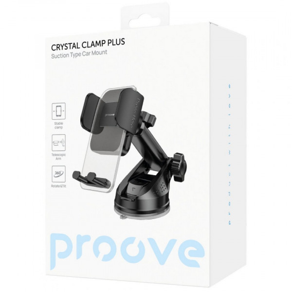  Автомобільний тримач Proove Crystal Clamp Plus Suction Type Car Mount Black (CHCSP0000001)