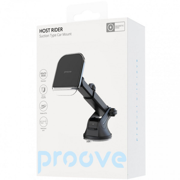  Автомобільний тримач Proove Host Rider Suction Type Car Mount Black (CHHR00000001)