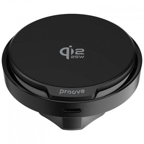  Автомобільний тримач з бездротовою зарядкою Proove Spark Qi22 25W Black (WHSQ25002001)