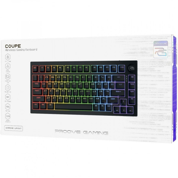 Бездротова клавіатура Proove Gaming Coupe (Ukraine Layout) White/Purple (WKCP00022404)