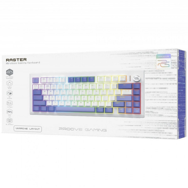  Бездротова клавіатура Proove Gaming Raster (Ukraine Layout) Black/Purple (WKRS00022416)