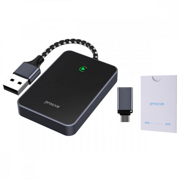  Бездротовий адаптер CarPlay Proove СP-01 Wireless Car Adapter Black (SMCP00100001)