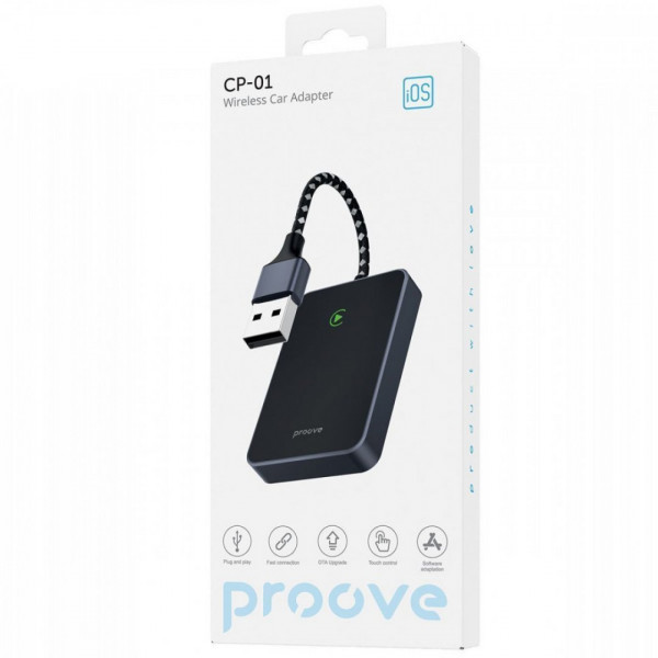  Бездротовий адаптер CarPlay Proove СP-01 Wireless Car Adapter Black (SMCP00100001)