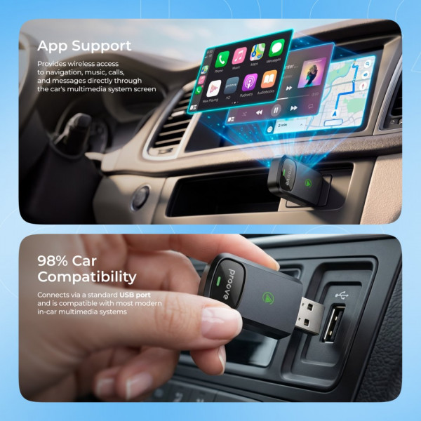  Бездротовий адаптер Proove Unity 2in1 CarPlay / Android Auto (WAPU00100003)