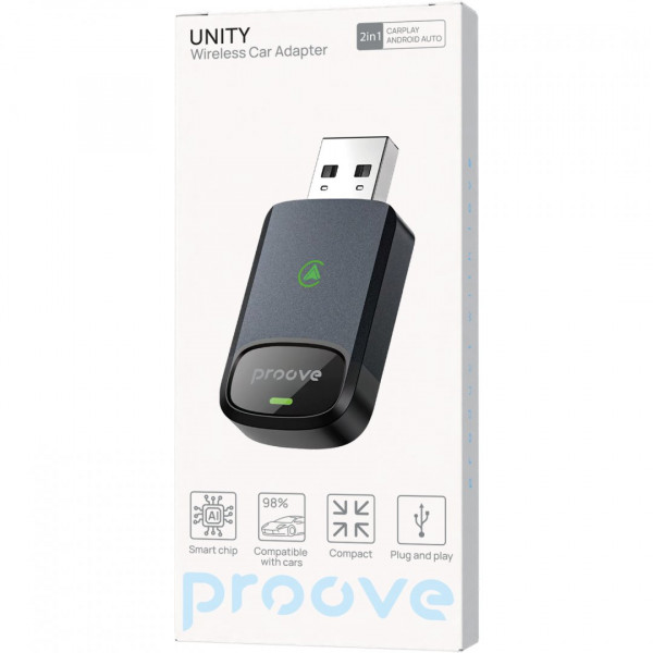  Бездротовий адаптер Proove Unity 2in1 CarPlay / Android Auto (WAPU00100003)