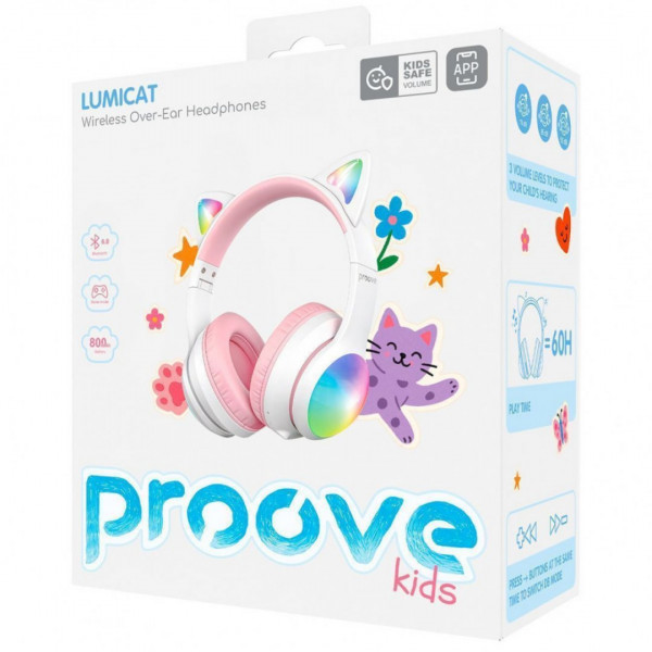  Бездротові навушники Proove Kids LumiCat (APP) Blue/Pink (HPLC0001AP26)