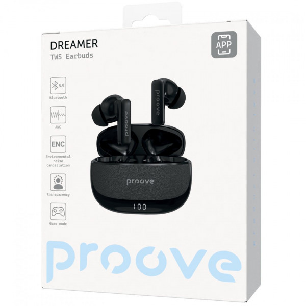  Бездротові навушники Proove Dreamer TWS with ANC Black (TWDM0001AP01)