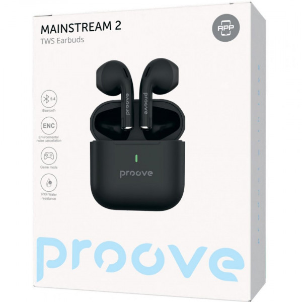  Бездротові навушники Proove Mainstream 2 TWS (APP) Black (TWMS2001AP01)