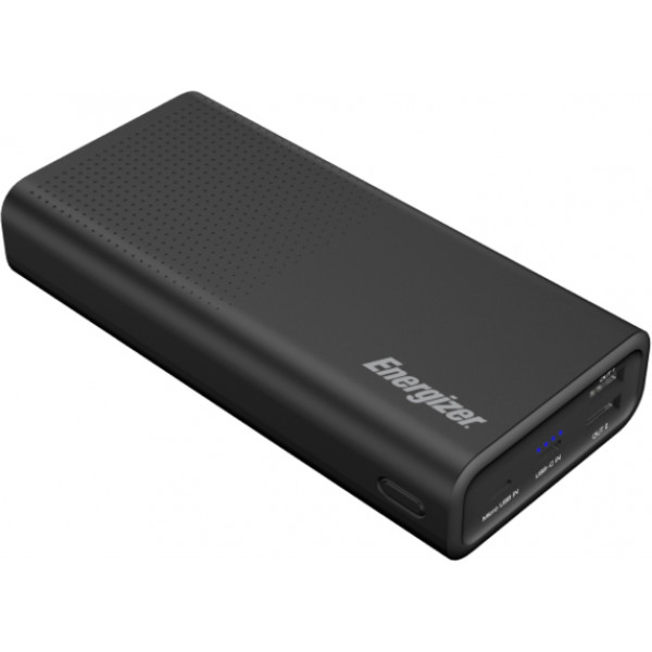  Зовнішній акумулятор Power Bank Energizer UE20012-20000mAh Li-pol+TYPE-C Black