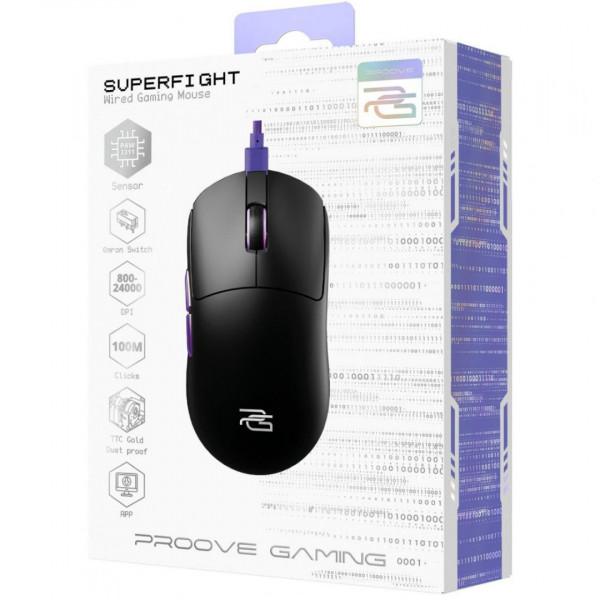  Дротова ігрова миша Proove Gaming Superfight Wired White/Purple (GMSW00102002)