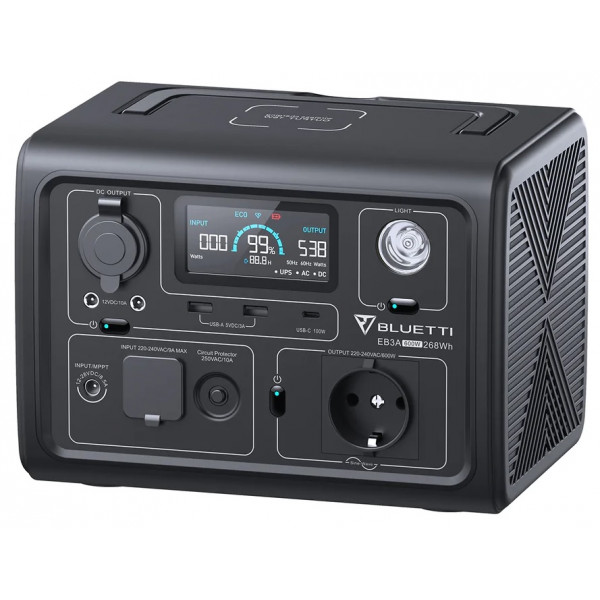  Зарядная станция Bluetti Portable Power Station EB3A 600W 268Wh Black
