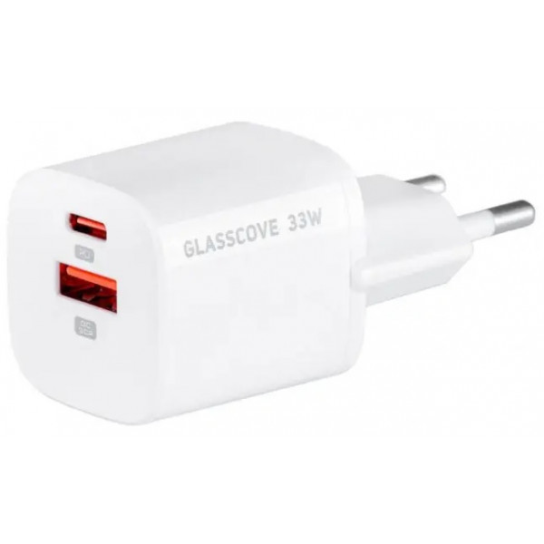 Сетевое зарядное устройство Glasscove 33W GAN 2-PORT TYPE-C + USB TC-099BPQ33