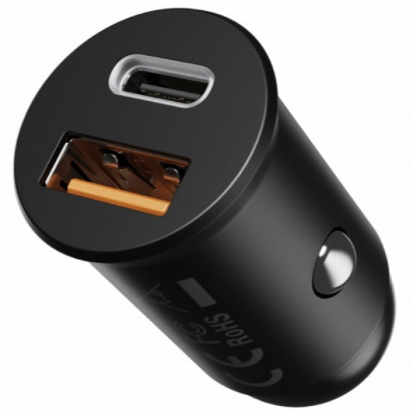  Автомобильное зарядное устройство Proove Tiny POWER 20W USB+Type-C Black