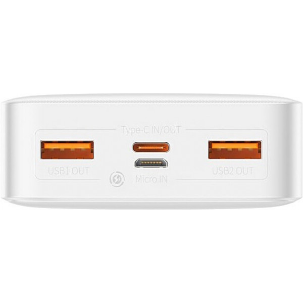  Зовнішній акумулятор Power Bank Baseus 20000mAh 20W Display White (PPDML-M02)