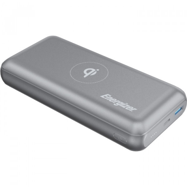  Зовнішній акумулятор Power Bank Energizer QE20007PQ-20000mAh Qi wireless TYPE-C PD Grey