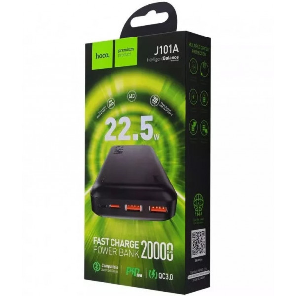  Зовнішній акумулятор Power Bank Hoco J101A Astute 225W 20000mAh Black