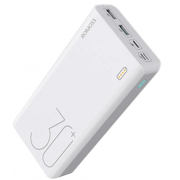  Зовнішній акумулятор Power Bank Romoss Sense 8+ 30000mAh White TYPE-C (PHP30-401-02)