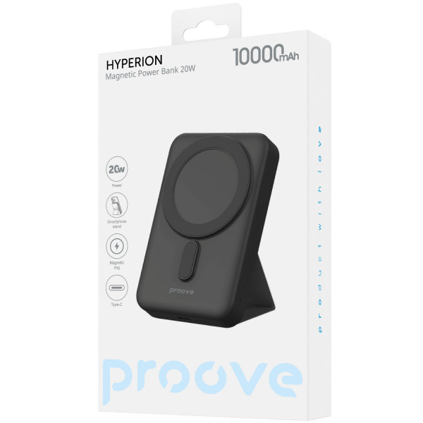  Зовнішній акумулятор Proove Hyperion 20W 10000mAh 2025 Black (PBHN15020001)