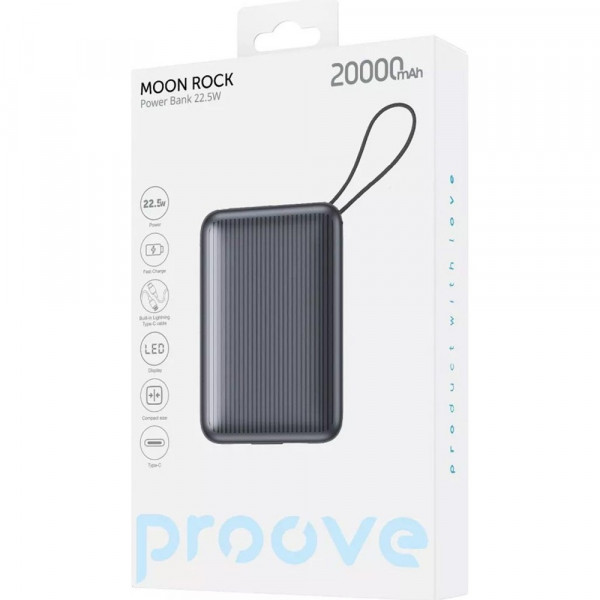  Зовнішній акумулятор Proove Moon Rock 225W 20000mAh Gray (PBM222012105)