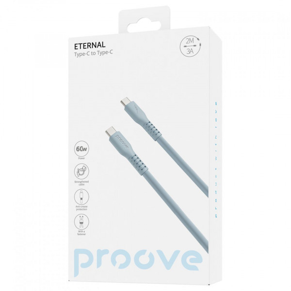  Кабель Proove Eternal Type-C to Type-C 60W (2m) Light Blue (CCET60002228)