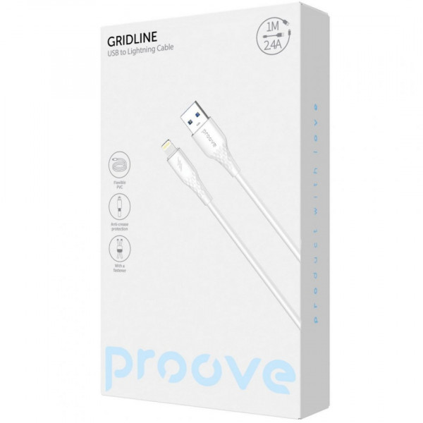 Кабель Proove GridLine USB to Lightning 24A (1m) Black (CCGL12001101)