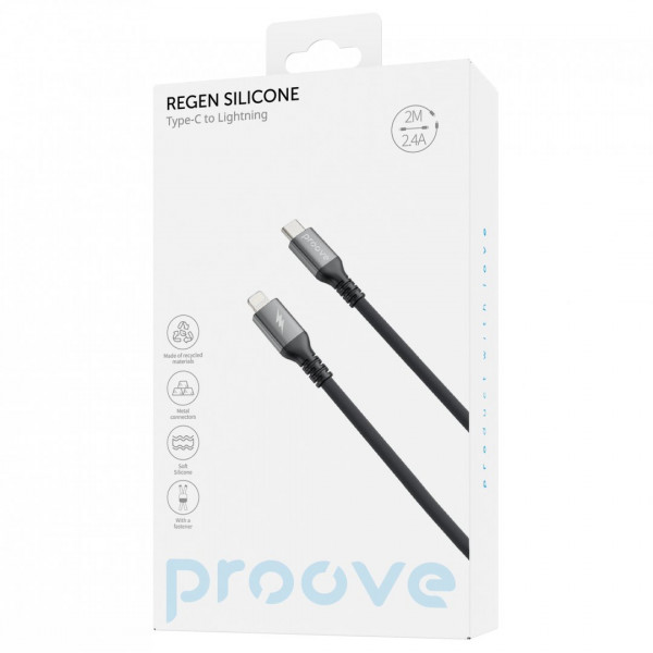  Кабель Proove ReGen Silicone Type-C to Lightning 27W (2m) Black (CCRS60002121)